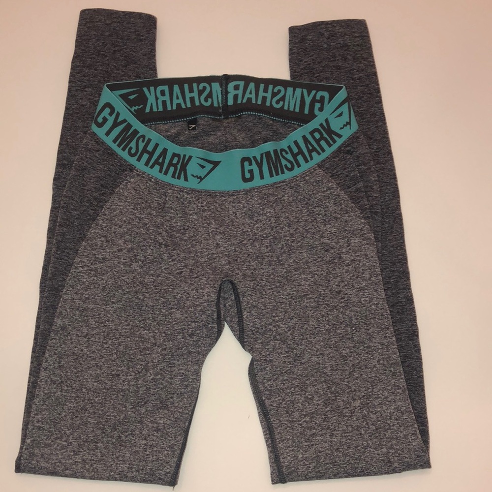 Grey/teal Gymshark Flex leggings